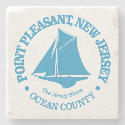 Point Pleasant NJ (sloep) Stenen Onderzetter (Voorkant)