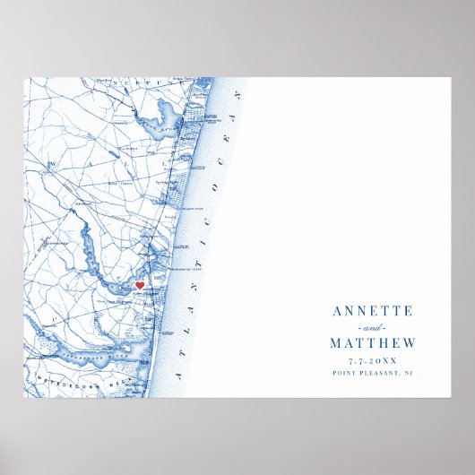 Point Pleasant NJ Trouwkaart Gastenboek Poster (Voorkant)