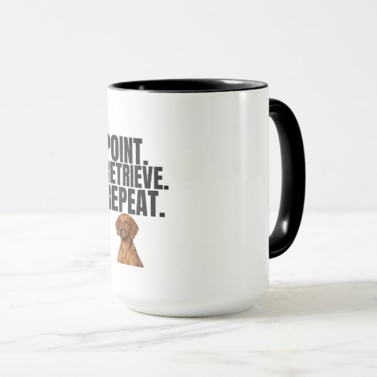 Point Retrieve Repeat Vizsla Hunting Dog Mok (Voorkant rechts)