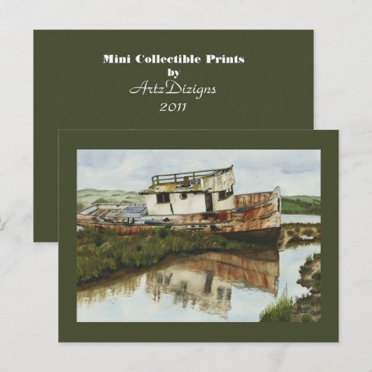 Point Reyes Boat - Mini Collectible Prints Briefkaart (Voorkant / Achterkant)