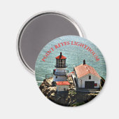 Point Reyes Lighthouse, California Round Magnet (Voorkant / Achterkant)