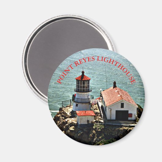 Point Reyes Lighthouse, California Round Magnet (Voorkant / Achterkant)