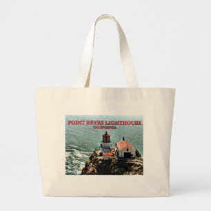 Point Reyes Lighthouse, Californië Grote Tote Bag
