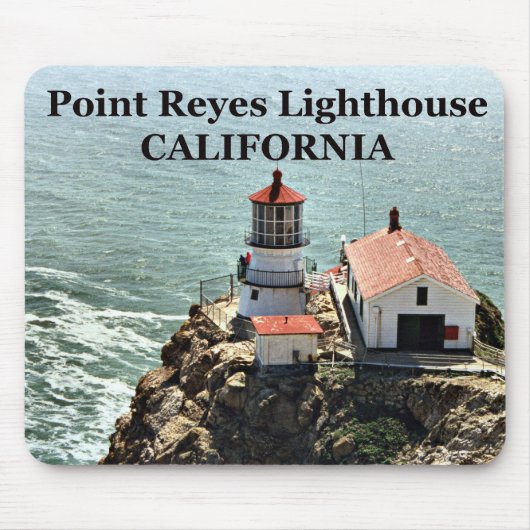 Point Reyes Lighthouse, Californië Mousepad Muismat (Voorkant)