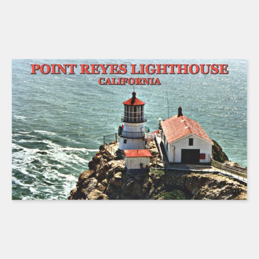 Point Reyes Lighthouse, Californië Rechthoekige Sticker (Voorkant)