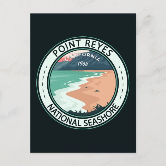 Point Reyes National Seashore California Badge Briefkaart (Voorkant)