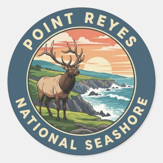 Point Reyes National Seashore California Magnet Ronde Sticker (Voorkant)