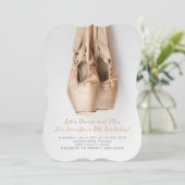 Point Shoes Birthday Invitations Kaart (Staand voorkant)