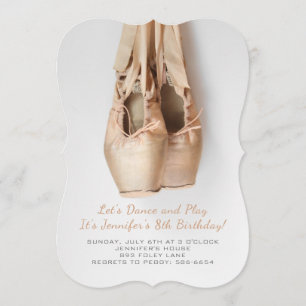 Point Shoes Birthday Invitations Kaart