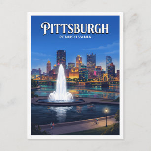 Point State Park Fontein, Pittsburgh Pennsylvania Briefkaart