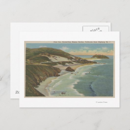 Point Sur, Carmel San Simeon Section, Hwy 1 Uitzic Briefkaart (Voorkant / Achterkant)
