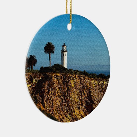 Point Vicente Lighthouse Kerstversier Keramisch Ornament (Rechts)