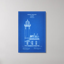 Point Wilson Lighthouse - Washington – AD Canvas Afdruk