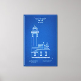 Point Wilson Lighthouse - Washington - AD Canvas Afdruk