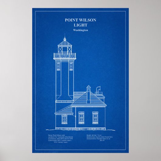 Point Wilson Lighthouse - Washington - AD Poster (Voorkant)