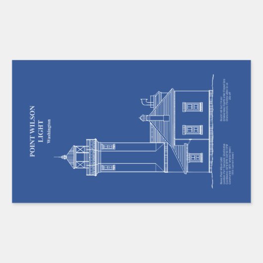 Point Wilson Lighthouse - Washington - AD Rechthoekige Sticker (Voorkant)
