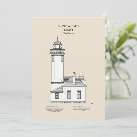 Point Wilson Lighthouse - Washington - SBD Bedankkaart (Staand voorkant)