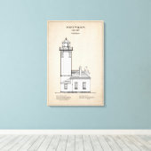 Point Wilson Lighthouse - Washington - SBD Canvas Afdruk (Insitu (Houten vloer))