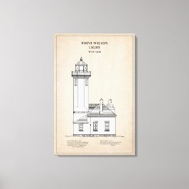 Point Wilson Lighthouse - Washington - SBD Canvas Afdruk