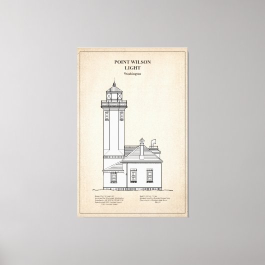 Point Wilson Lighthouse - Washington - SBD Canvas Afdruk (Voorkant)