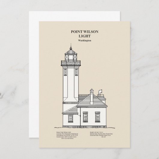 Point Wilson Lighthouse - Washington - SBD Notitiekaartje (Voorkant / Achterkant)
