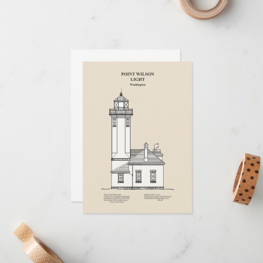 Point Wilson Lighthouse - Washington - SBD Notitiekaartje (Voorkant / Achterkant in situ)