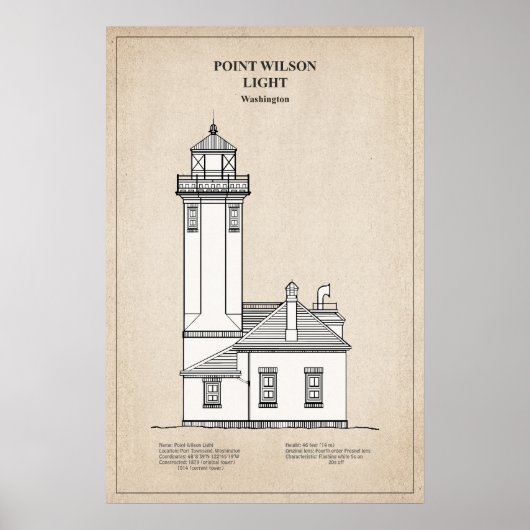 Point Wilson Lighthouse - Washington - SBD Poster (Voorkant)