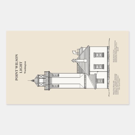Point Wilson Lighthouse - Washington - SBD Rechthoekige Sticker (Voorkant)
