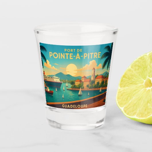 Pointe-à-Pitre Guadeloupe Shot Glas (Voorkant)
