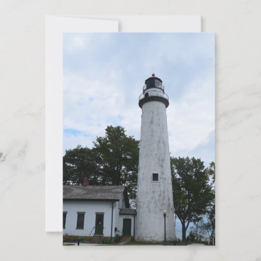 Pointe Aux Barques Lighthouse on a Feestdagenkaart (Voorkant)