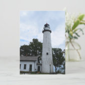 Pointe Aux Barques Lighthouse on a Feestdagenkaart (Staand voorkant)