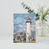 Pointe aux Barques vuurtoren havenhoop michigan Briefkaart (Staand voorkant)