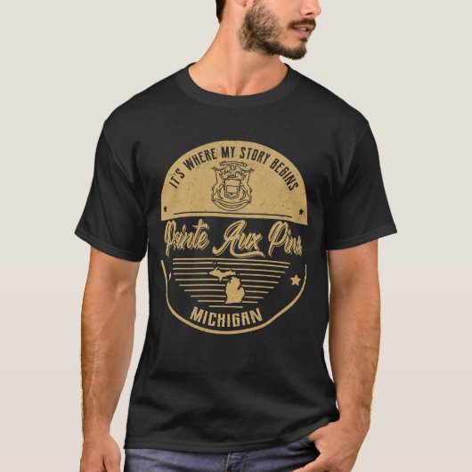 Pointe Aux Pins Michigan Het is waar mijn verhaal  T-shirt (Voorkant)