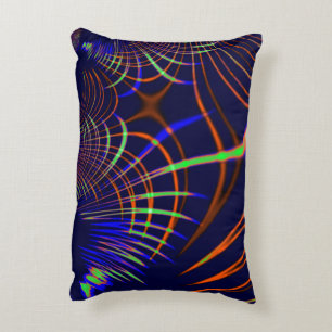 Pointe curves van kalkgroen tot koraal en blauw accent kussen