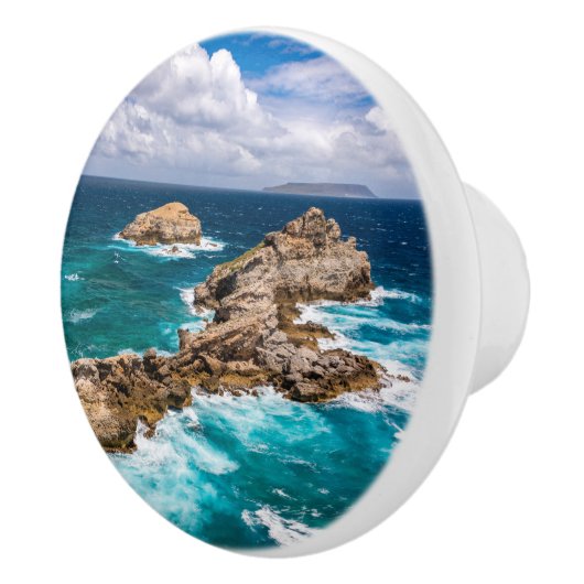 Pointe des Chateaux, Grande-Terre, Guadeloupe #2 Keramische Knop (Rechts)