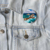 Pointe des Chateaux, Grande-Terre, Guadeloupe #2 Ronde Button 5,7 Cm (In situ)