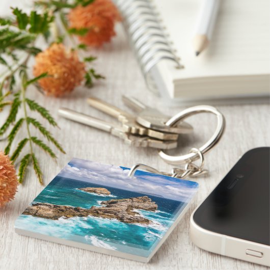 Pointe des Chateaux, Grande-Terre, Guadeloupe #2 Sleutelhanger (Voorkant Rechts)