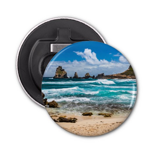 Pointe des Chateaux, Grande-Terre, Guadeloupe Button Flesopener (Voorkant)