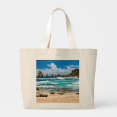 Pointe des Chateaux, Grande-Terre, Guadeloupe Grote Tote Bag (Achterkant)