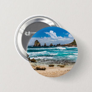 Pointe des Chateaux, Grande-Terre, Guadeloupe Ronde Button 5,7 Cm
