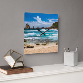 Pointe des Chateaux, Grande-Terre, Guadeloupe Vierkante Klok