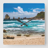 Pointe des Chateaux, Grande-Terre, Guadeloupe Vierkante Klok (Voorkant)