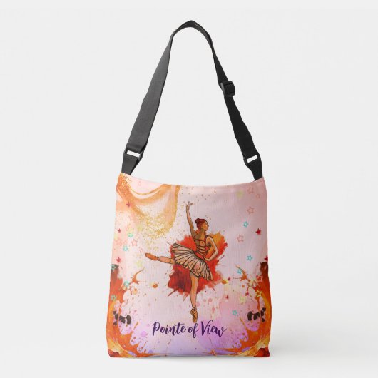 Pointe of View Balletcore Grace in Motion Dansers Crossbody Tas (Voorkant)