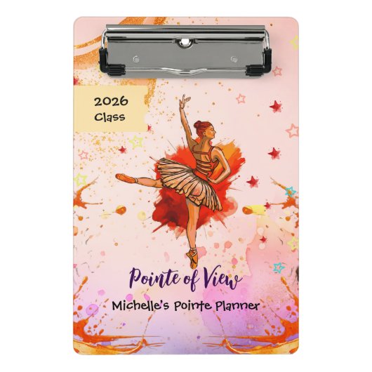 Pointe of View – Op maat gemaakte ballet Mini Klembord (Voorkant)