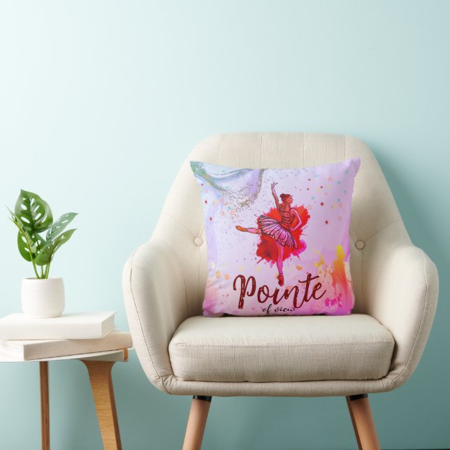 Pointe of View – Pastel Ballet Droom Worpkussen Kussen (Stoel)