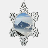 Pointe Percee Morzine Frankrijk Vakantiekaart Post Tin Sneeuwvlok Ornament (Rechts)