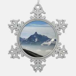 Pointe Percee Morzine Frankrijk Vakantiekaart Post Tin Sneeuwvlok Ornament