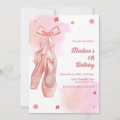 Pointe Schoenen Ballet Verjaardag Uitnodiging (Voorkant)