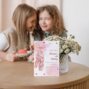 Pointe Schoenen Ballet Verjaardag Uitnodiging