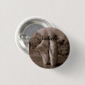Pointe Shoe - Natalie Ronde Button 3,2 Cm (Voorkant /achterkant)